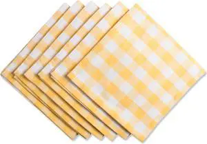 DII Yellow/White Checkers Napkin (Set of 6)