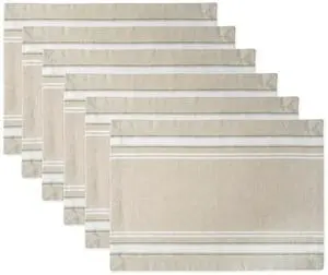 DII White French Stripe Placemat (Set of 6)