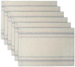 DII Gray French Stripe Placemat (Set of 6)