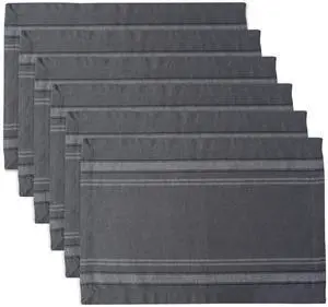 DII Gray Chambray French Stripe Placemat (Set of 6)