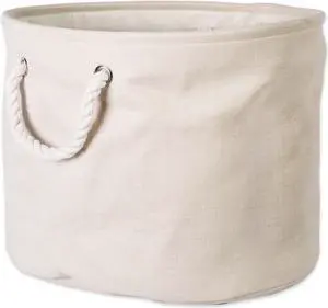 DII Polyester Bin Variegated Cream Round Large