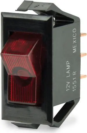 BEP ROCKER SWITCH 10A SPST ON/OFF RED LED 12V