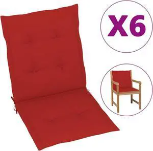 vidaXL Garden Chair Cushions 6 pcs Red 39.4"x19.7"x1.6" vidaXL Garden Chair Cushions 6 pcs Red 39.4"x19.7"x1.6"