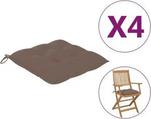vidaXL Chair Cushions 4 pcs Taupe 19.7"x19.7"x2.8" Fabric