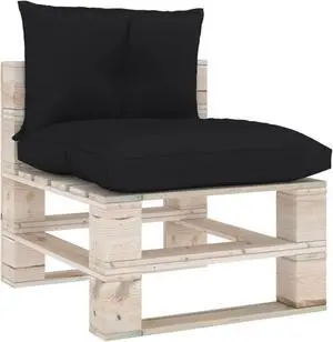 vidaXL Pallet Sofa Cushions 2 pcs Black Fabric
