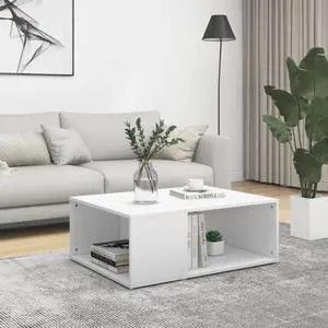 vidaXL Coffee Table White 35.4"x26.4"x13" Chipboard