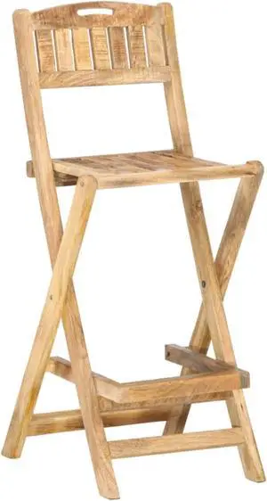 vidaXL Folding Patio Bar Chairs 2 pcs Solid Mango Wood