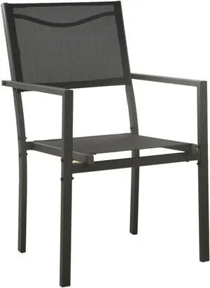 vidaXL Patio Chairs 2 pcs Textilene and Steel Black and Anthracite