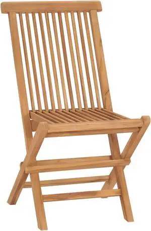 vidaXL Folding Patio Chairs 4 pcs Solid Teak Wood vidaXL Folding Patio Chairs 4 pcs Solid Teak Wood
