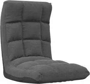 vidaXL Folding Floor Chair Dark Gray Fabric