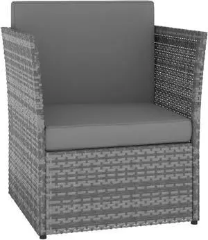 vidaXL Patio Chair with Stool Poly Rattan Anthracite