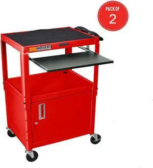 LUXOR AVJ42KBC-RD Presentation Cart (pack of 2)