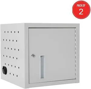 Luxor LLTMW8-G Compact 8 Outlet Wall/Desk Multi-Device Charging Station - Gray (pack of 2)