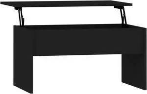 vidaXL Coffee Table Black Engineered Wood Standard Coffee Table