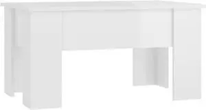 vidaXL Coffee Table High gloss white Engineered wood Medium