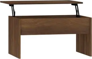 vidaXL Coffee Table Brown Oak Engineered Wood Medium Height-Adjustable