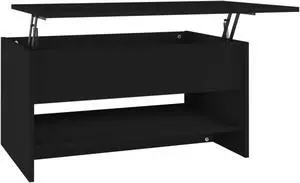 vidaXL Coffee Table Black Engineered wood 31.5 x 19.7 x 15.7 in