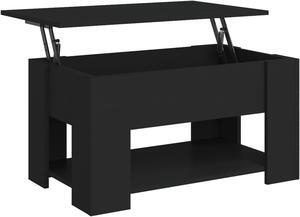 vidaXL Coffee Table Black Engineered wood Medium Adjustable Armrests
