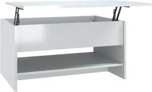 vidaXL Coffee Table High gloss white Engineered wood 31.5 x 19.7 x 15.7 in