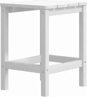 vidaXL Patio Adirondack Table White 15"x15"x18.1" HDPE