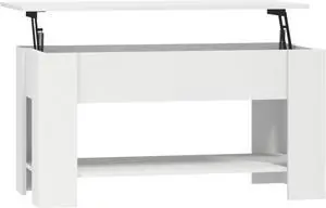 vidaXL Coffee Table White 39.8"x19.3"x20.5" Engineered Wood