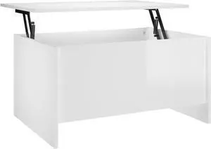 vidaXL Coffee Table High gloss white Engineered wood 31.5 x 21.9 x 16.3 in