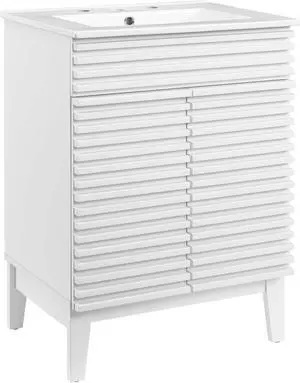 Render Bathroom Vanity White White