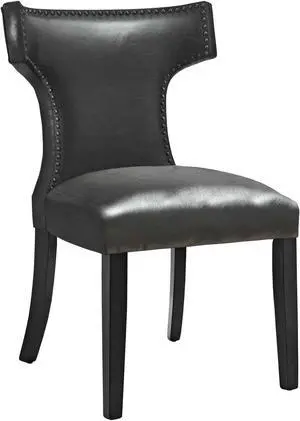 Curve Vinyl Dining Chair Black