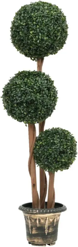 vidaXL Artificial Boxwood Plant with Pot Ball Shaped Green 46.9"
