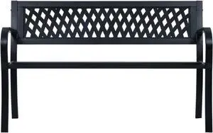 vidaXL Patio Bench Black 47.2" Steel
