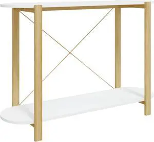 vidaXL Console Table White 43.3"x15"x29.5" Engineered Wood