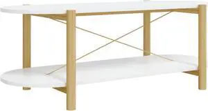 vidaXL Coffee Table White 43.3"x18.9"x15.7" Engineered Wood