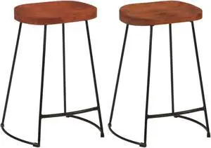 vidaXL Gavin Bar Stools 2 pcs 17.7"x15.7"x24.8" Solid Wood Mango