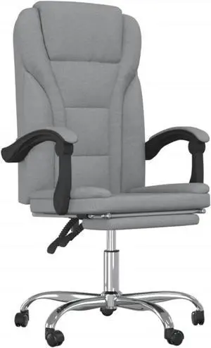 vidaXL Reclining Office Chair Light Gray Fabric