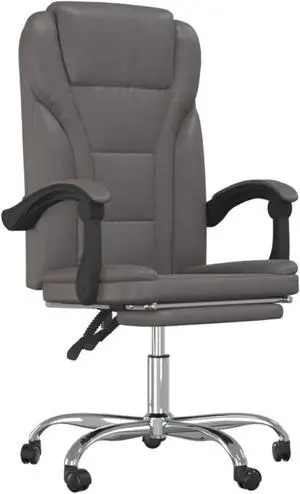 vidaXL Reclining Office Chair Gray Faux Leather