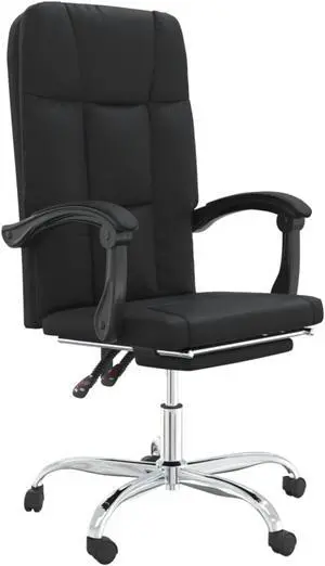 vidaXL Reclining Office Chair Black Faux Leather