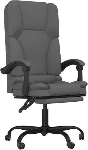 vidaXL Massage Reclining Office Chair Dark Gray Fabric