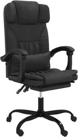 vidaXL Reclining Office Chair Black Faux Leather