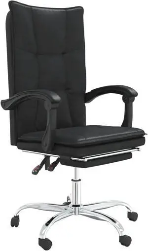 vidaXL Reclining Office Chair Black Faux Leather