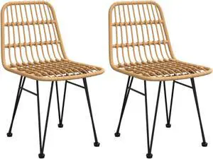 vidaXL Patio Chairs 2 pcs 18.9"x24.4"x33.1" PE Rattan