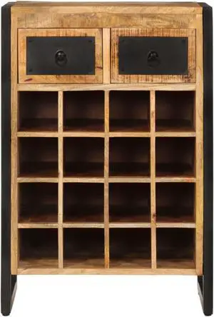 vidaXL Wine Rack for 16 Bottles Solid Wood Mango