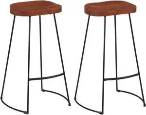 vidaXL Gavin Bar Stools 2 pcs 19.7"x15.7"x30.7" Solid Wood Mango