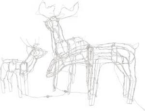 vidaXL Christmas Reindeers 3 Pcs Christmas Lighting Display with 229 LEDs