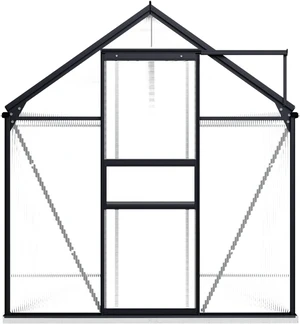 vidaXL Greenhouse with Base Frame Anthracite Aluminum 51.1 ft vidaXL Greenhouse with Base Frame Anthracite Aluminum 51.1 ft