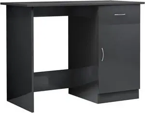 vidaXL Desk High Gloss Gray 39.4" x 19.7" x 29.9" Engineered Wood vidaXL Desk High Gloss Gray 39.4" x 19.7" x 29.9" Engineered Wood