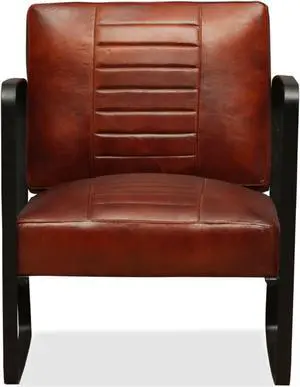 vidaXL Lounge Chair Brown Genuine Leather