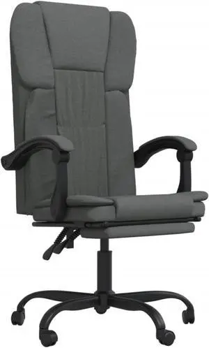 vidaXL Reclining Office Chair Dark Gray Fabric