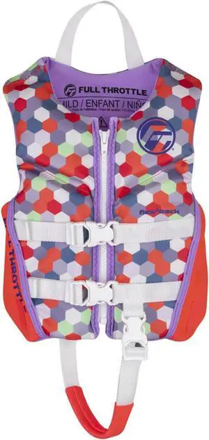 Full Throttle 142500-105-001-22 Child Rapid-Dry Flex-Back Life Jacket - Pink