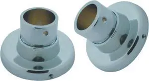 Kingston Brass SRP311 Brass Shower Rod Base for CLASSIC Straight or Tension Shower Rod, Polished Chrome