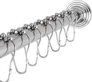 Kingston Brass SCC2711 Adjustable Shower Rod and Shower Ring Set, Polished Chrome Kingston Brass SCC2711 Adjustable Shower Rod and Shower Ring Set, Polished Chrome
